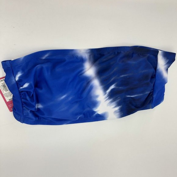 Xhilaration Blue and White Tie Dye Bandeau Bikini Swim Top Women's Plus Sz 20W - Picture 4 of 6